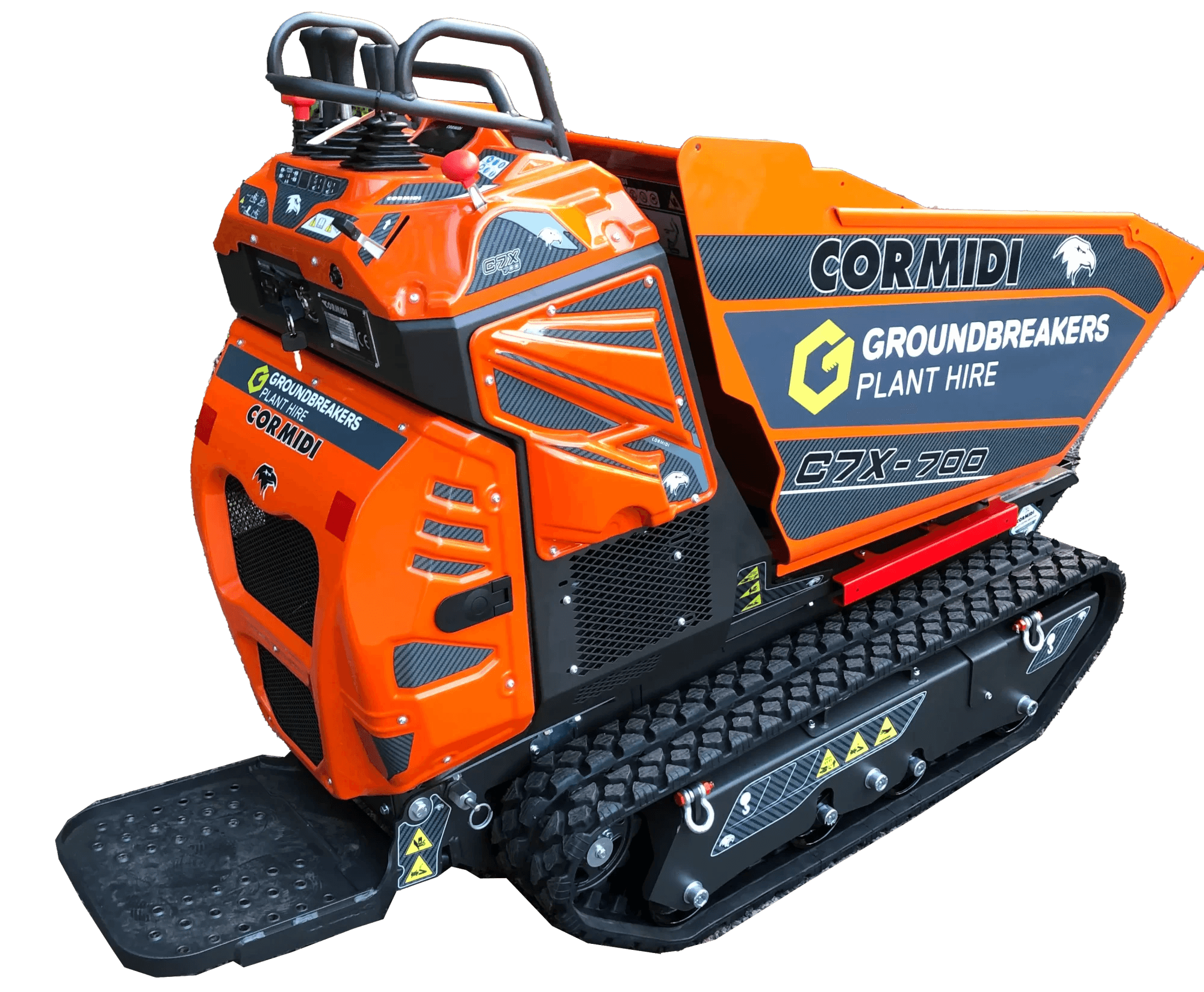 Cormidi C7X high-lift tracked dumper - the machine you'll hire